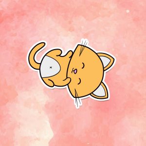 Large Orange Cat Vinyl Decal - Adorable Durable & Easy to Apply Die-Cut Designs for Laptops, Cars & Water Bottles
