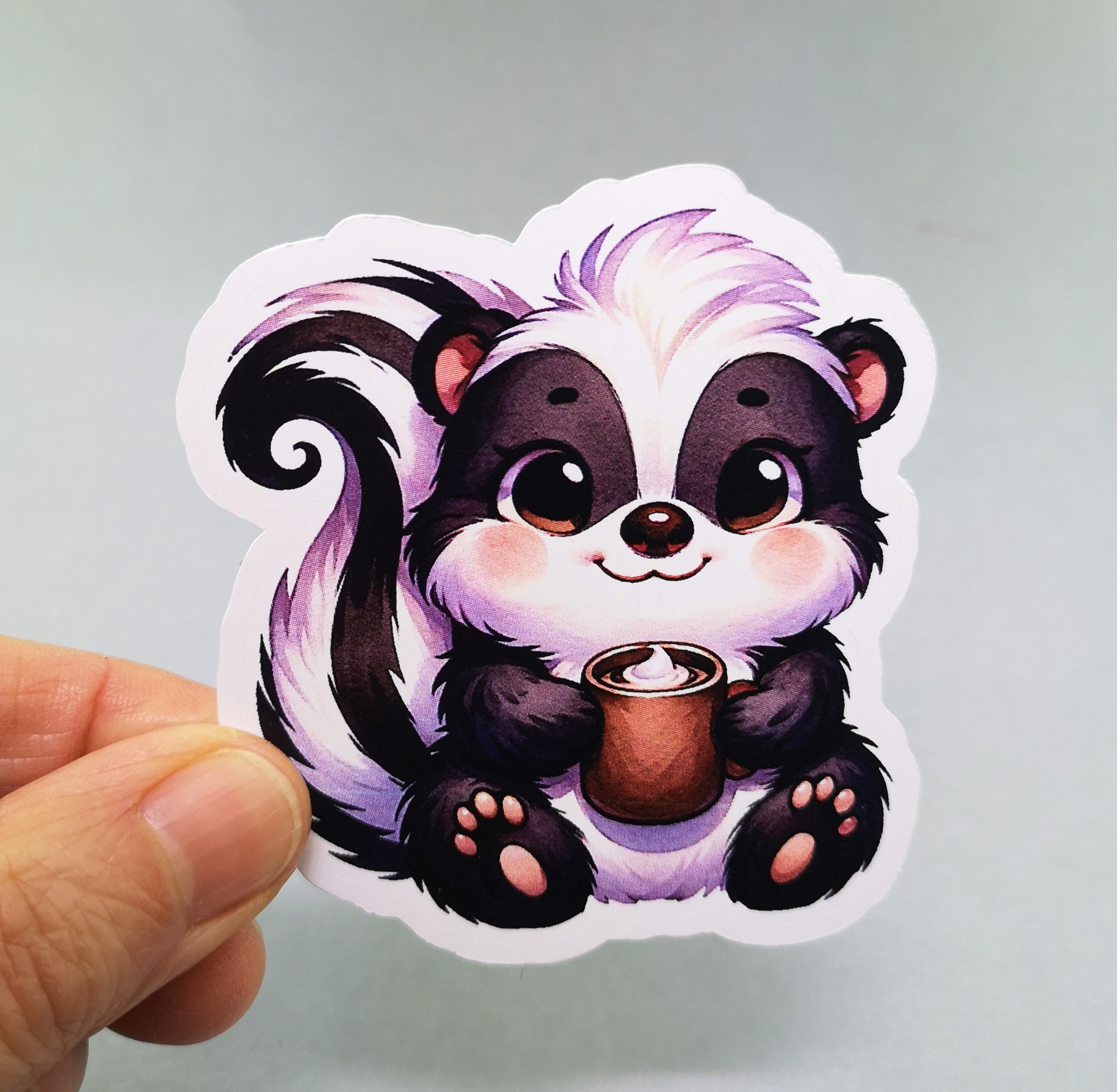 Cute Skunk Vinyl Decal - Adorable Weatherproof Animal Sticker for Phones, Laptops, Cars, Water Bottles & Others - Image 2
