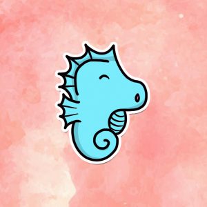 Adorable Hippocampus Vinyl Decal - Cute Weatherproof Animal Sticker for Phones, Laptops, Cars, Water Bottles & Others