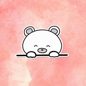 Adorable Peek-a-Boo Bear Vinyl Decal - Cute Weatherproof Sticker for Laptops, Cars & Water Bottles