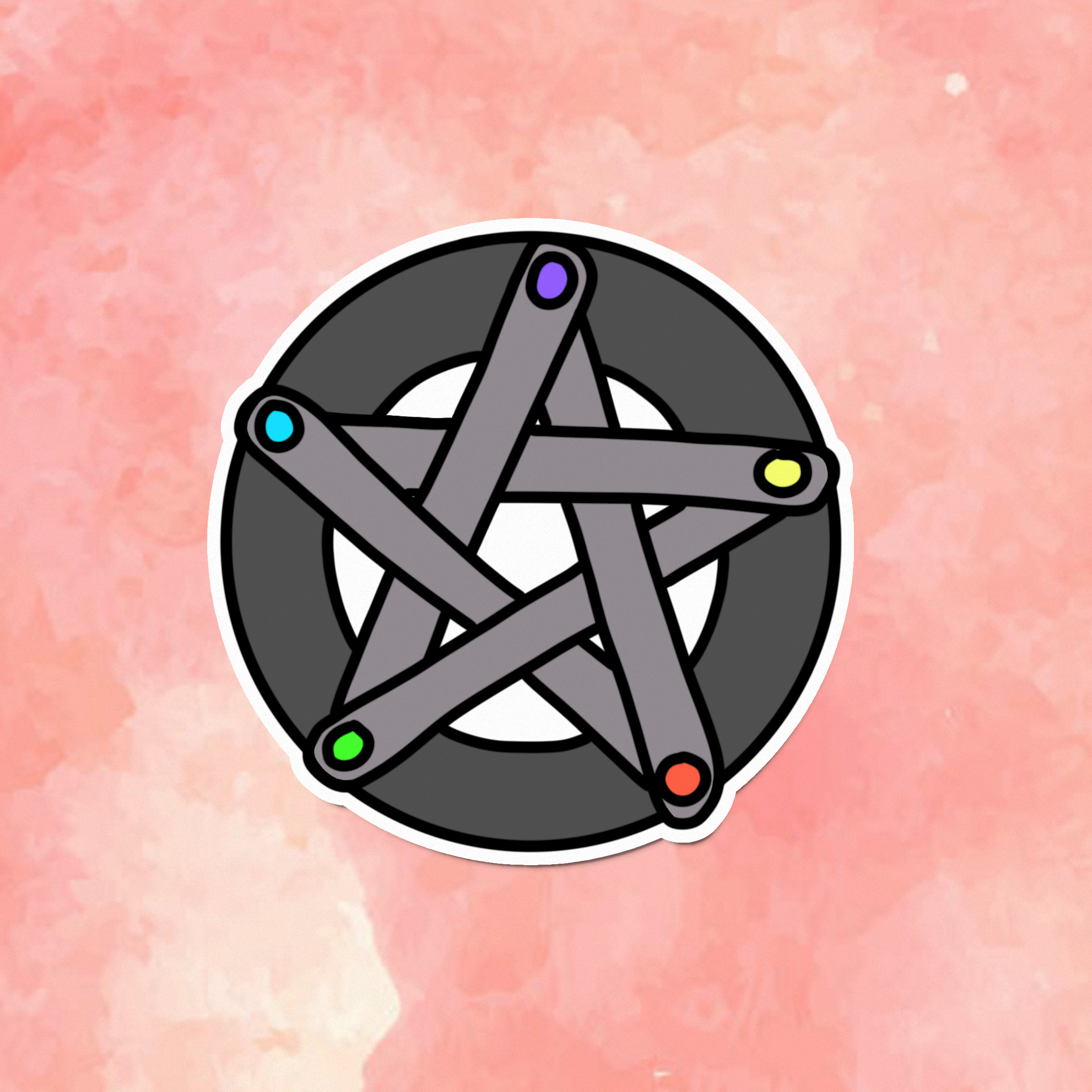 Creative Pentacle Vinyl Decal - Weatherproof Sticker for Phones, Laptops, Cars, Water Bottles & Others