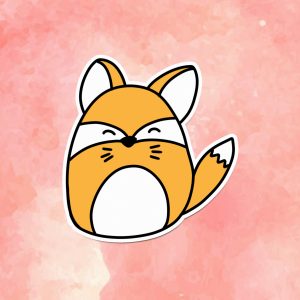 Cute Fox Vinyl Decal - Adorable Weatherproof Animal Sticker for Phones, Laptops, Cars, Water Bottles & Others