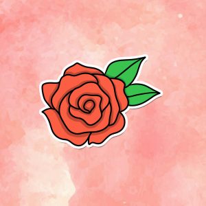 Vibrant Rose Vinyl Decal - Weatherproof Floral Sticker for Phones, Laptops, Cars, Water Bottles & Others
