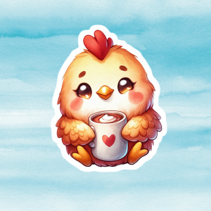 Cute Chicken Vinyl Decal - Adorable Weatherproof Sticker for Phones, Laptops, Cars, Water Bottles & Animal Enthusiasts