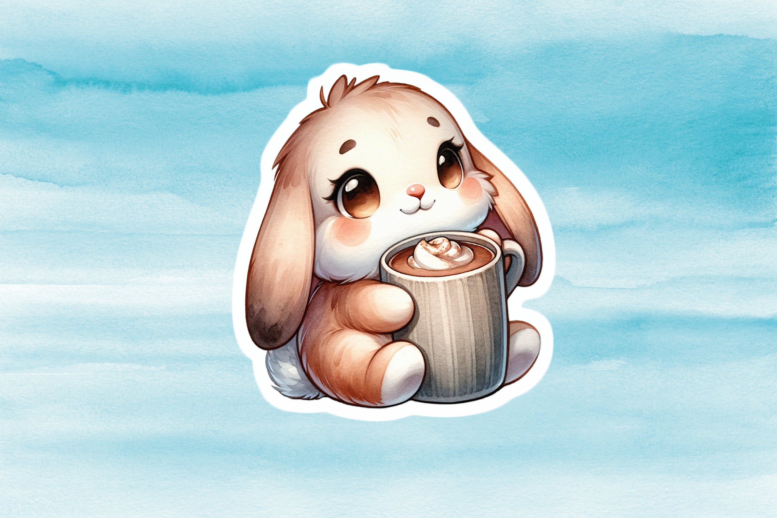 Adorable Bunny Vinyl Decal - Cute Weatherproof Pet Sticker for Phones, Laptops, Cars, Water Bottles & Animal Lovers