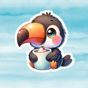 Vibrant Toucan Vinyl Decal - Adorable Durable Die-Cut Sticker for Laptops, Phones, Planners & Water Bottles