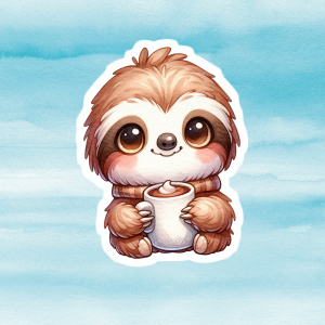 Adorable Sloth Vinyl Decal - Cute Weatherproof Animal Sticker for Phones, Laptops, Cars, Water Bottles & Others