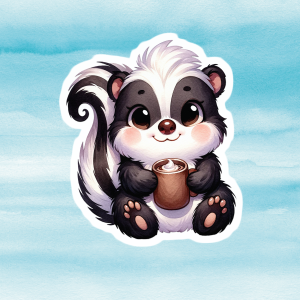 Cute Skunk Vinyl Decal - Adorable Weatherproof Animal Sticker for Phones, Laptops, Cars, Water Bottles & Others