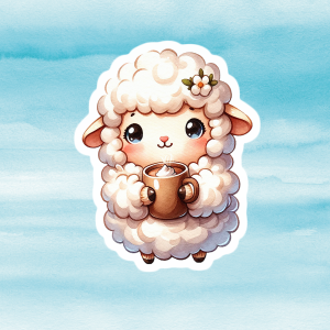 Adorable Sheep Vinyl Decal - Cute Weatherproof Animal Sticker for Laptops, Phones, Water Bottles & Animal Enthusiasts