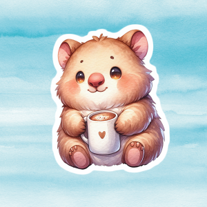 Adorable Wombat Vinyl Decal - Cute Weatherproof Animal Sticker for Phones, Laptops, Cars, Water Bottles & Others
