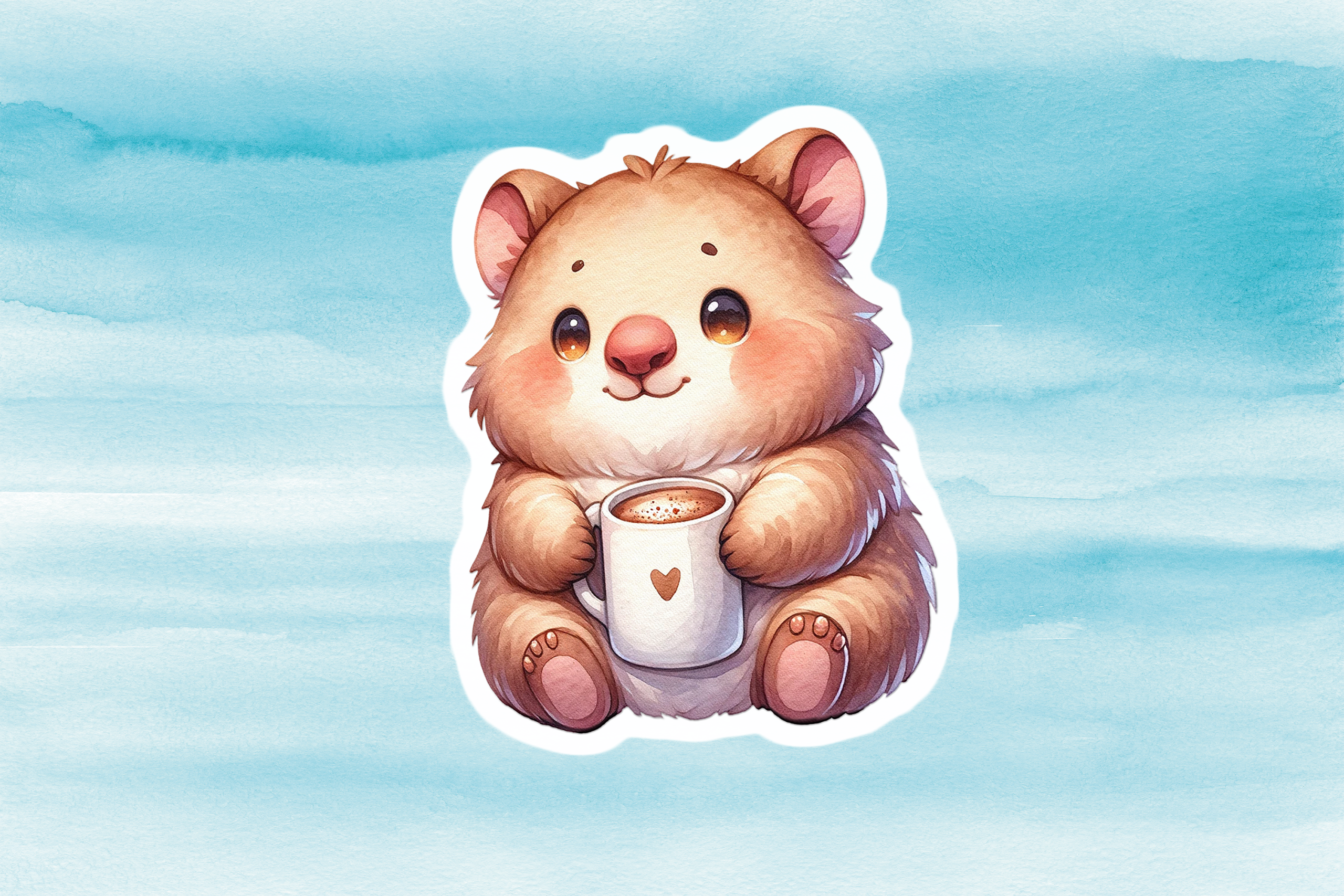 Adorable Wombat Vinyl Decal - Cute Weatherproof Animal Sticker for Phones, Laptops, Cars, Water Bottles & Others
