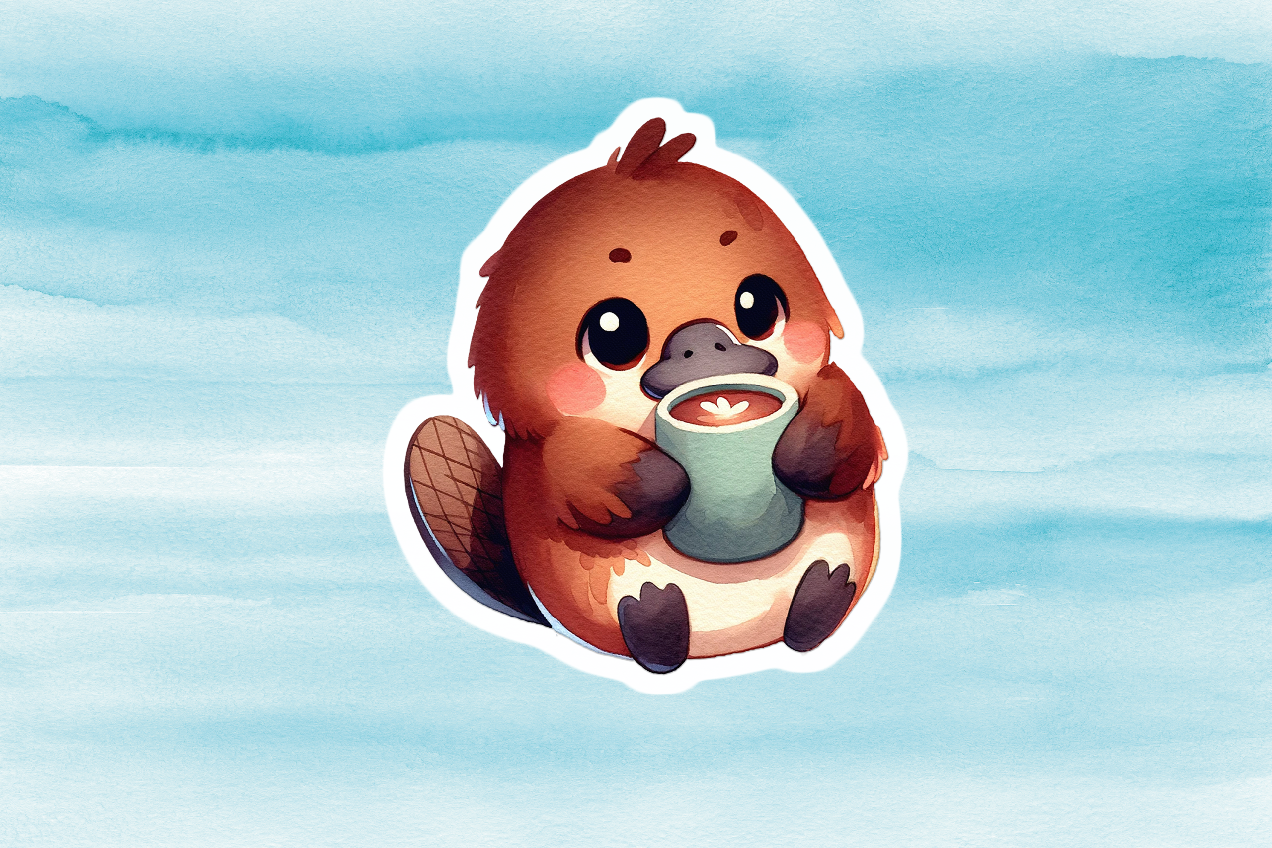 Adorable Platypus Vinyl Decal - Cute Weatherproof Animal Sticker for Laptops, Phones, Planners, Tech Lovers & Wildlife Enthusiasts