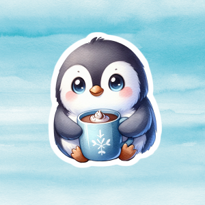 Cute Penguin Vinyl Decal - Adorable Weatherproof Animal Sticker for Phones, Laptops, Cars, Water Bottles & Others
