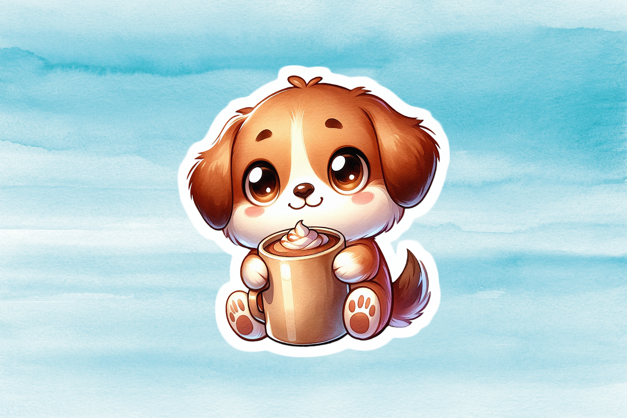 Cute Dog Vinyl Decal - Adorable Weatherproof Animal Sticker for Phones, Laptops, Cars, Water Bottles, Others & Dog Lovers