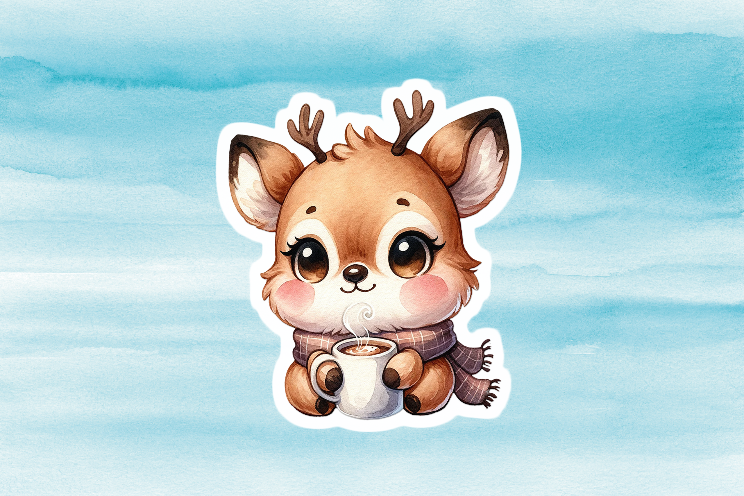 Cute Reindeer Vinyl Decal - Adorable Weatherproof Animal Sticker for Phones, Laptops, Cars, Water Bottles & Others