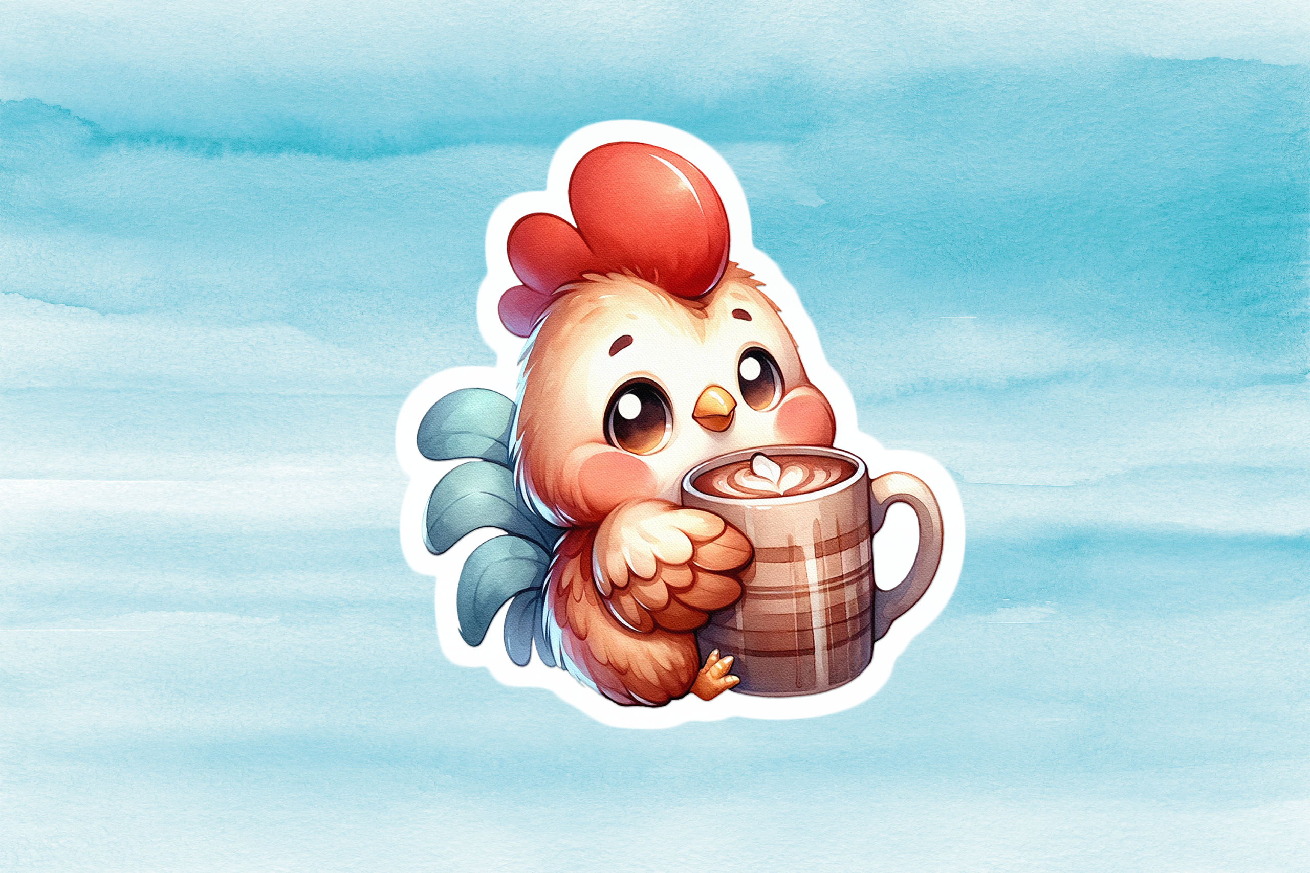 Cute Rooster Vinyl Decal - Adorable Weatherproof Animal Sticker for Phones, Laptops, Cars, Water Bottles & Others