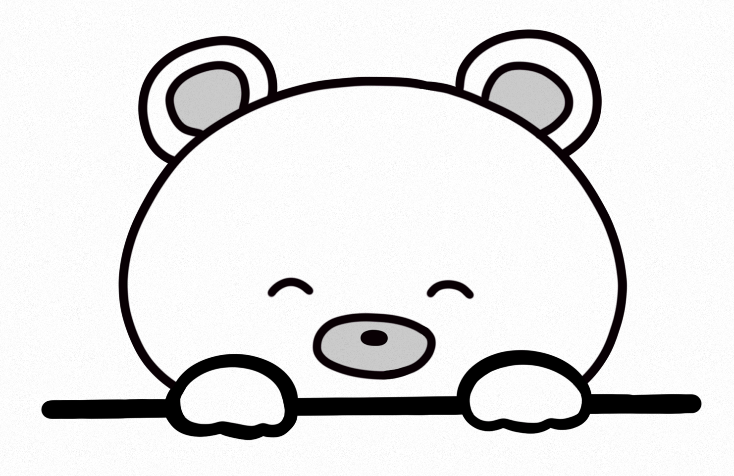 Adorable Peek-a-Boo Bear Vinyl Decal - Cute Weatherproof Sticker for Laptops, Cars & Water Bottles - Image 5